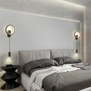 定制全铜卧室床头灯壁灯，现代简约北欧设计师，款轻奢极简客厅背景墙