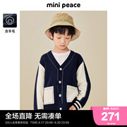 minipeace太平鸟童装男童毛开衫毛线衫儿童帅气外套拼色春秋洋气