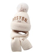 儿童帽子围巾两件套韩版潮宝宝套装，保暖秋冬男女童婴儿针织帽冬季
