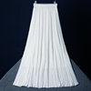 雪纺百褶裙半身裙2024夏季女黑白色高腰中长款垂感大摆长裙子