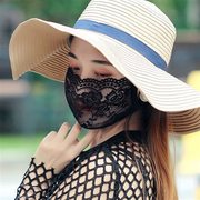 夏季口罩女士薄款防晒网红时尚韩版女神性L感蕾丝透气黑色面罩白