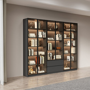 轻奢玻璃门书柜书架落地简约现代定制客厅书橱实木手办柜展示柜子