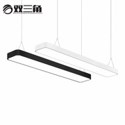 LED吸顶灯 办公灯现代简约吊线灯长条方形写字楼客厅店铺面铁艺灯