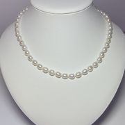 7-8mm天然白色米形淡水珍珠项链水滴形长款颈饰绕颈款女款首饰