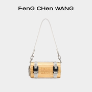 FengChenWang经典款钻石装饰包带中性款可调节斜跨休闲小竹包