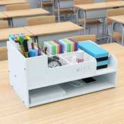 。直供收纳盒粉笔盒讲台学校教室讲桌粉笔盒木质办公桌面多功能杂