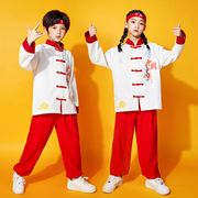 儿童武术表演服纯棉中小学生运动会啦啦队演出服装中国风街舞国潮