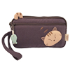 日本卡拉猫女式帆布包百元苹果15手机包双层拉链零钱包手拿包