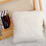 欧式长毛绒抱枕含芯羊毛靠套家用ins沙发床头样板房，狐狸毛靠枕(毛靠枕)
