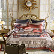 高档刺绣新中式四件套床上用品 欧式奢华样板房六八十多件套床品