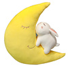 高档可爱月亮抱枕个性沙发靠枕月亮兔子毛绒玩具玩偶女生睡觉抱布