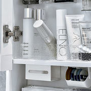 浴室镜柜收纳盒防掉落挡板，透明化妆品置物架卫生间，护肤品面膜收纳