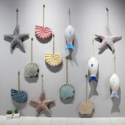 地中海复古鱼形挂件海星海螺贝壳挂饰墙面装饰品海洋风格墙饰壁饰