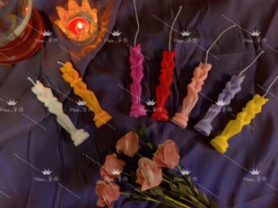 手工制纯蜂蜡男女拥抱人形创意蜡烛 宽3cm-长12.3cm 颜色可定制
