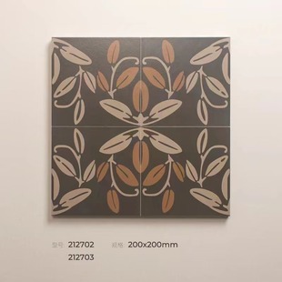北欧法式艺术复古拼花卫生间厨房阳台地砖墙贴防滑小花砖 200x200