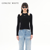 CONCISE-WHITE简白镂空两件套针织衫女套头23秋冬设计师品牌