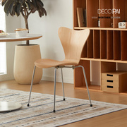饰派家具实木北欧餐椅，家用餐厅椅子，设计师复古现代简约客厅靠背椅