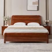 乌金木纯实木床现代中式简约卧室家具主卧双人床家用高箱储物床