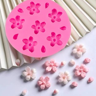 花朵叶子樱花瓣蛋糕装饰硅胶模具翻糖巧克力甜品台摆件烘焙模具