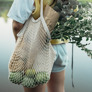 日常家用女包袋手提网袋购物网兜网袋网袋蔬菜水果棉织购物袋