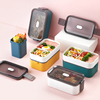 双层饭盒分隔型上班族学生便当盒微波炉加热简约日式轻便带饭餐盒