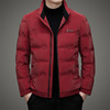 红色本命年立领羽绒服，男加厚保暖防寒服冬装，上衣立领休闲外套