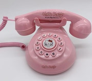个性酒店复古电话机卡通，有线座机粉色，可爱家用电话机可做道具拍摄