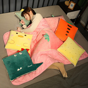 卡通水果草莓菠萝公仔毛绒玩具抱枕两用被折叠空调被靠垫夏凉被