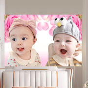 新双胞胎萌宝宝画海报新生婴儿墙贴画娃娃图片早教卧室孕妇bb男女