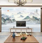 3d电视背景墙壁纸水墨，大气山水客厅现代简约8d影视墙布壁画墙纸