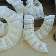5白色沙布-7纱褶皱，蕾丝花边辅料学生手工，iy立体刺绣衣边装饰