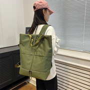 双肩包男女(包男女)休闲背包，韩版大容量学生书包，单肩手提多用途尼龙旅行包