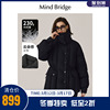 MB MindBridge百家好2023冬季女士黑色宽松羽绒服翻领厚外套