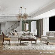 新现代(新现代)简约轻奢风，美式沙发组合欧式客厅家具实木大小户型组合直排