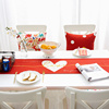 红色波点桌旗新年婚房棉麻，餐桌布电视茶几台布，多用盖巾布桌旗床旗