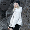 cococasa小个子风衣鸭绒羽绒服女短款2023冬新欧货零鹅绒加厚外套