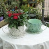 铁艺花朵镂空茶杯盆器 多肉盆 铁艺洒水壶花盆装饰外盆咖啡杯造型