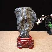 灵璧石奇石天然原石自然型桌面案头摆件客厅玄关装饰实木底座收藏