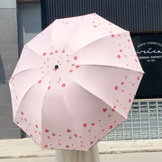加固大号10骨晴雨伞，加厚黑胶遮阳防晒防紫外线，晴雨两用太阳伞女