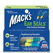 美国MACK'S EAR SEALS 硅胶游泳耳塞带绳 防水防噪音earplugs
