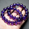 天然紫水晶手链乌拉圭深紫色，单圈紫晶手串，冰透大颗紫色水晶首饰