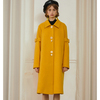 mixseven原创设计秋冬外套，亮黄色中长款a型毛呢，大衣女冬装毛呢