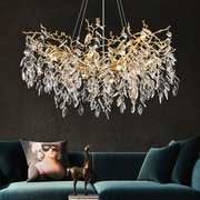 轻奢水晶吊灯法式欧式全铜树枝大气客厅餐厅卧室美容院设计师灯具
