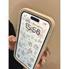 滴胶闪钻边框复古碎花兔子适用苹果16promax手机壳iPhone15女新款14高级感16小众13时尚15Pro防摔14pro保护套