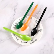 加厚独立包装冰淇淋勺一次性，烧仙草勺子塑料勺，食品级19cm长柄勺绿