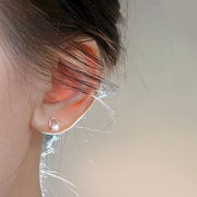 S999纯银针养耳洞珍珠耳钉2023年潮睡觉免摘耳环防过敏耳饰女