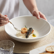 斗笠碗日式陶瓷白色喇叭家用创意餐具大汤碗沙拉碗大号面碗拉面碗
