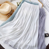 高级欧根纱裙子2024春夏季气质白色简约半身裙，女夏季裙子高腰显瘦