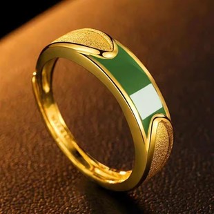 沙金戒指男女款999镀锡，金色仿真假黄金，结婚指环首饰品不掉色