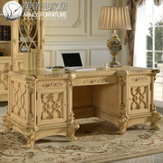 书房家具欧式书桌，实木雕刻书台法式电脑桌，写字台奢华白色办公桌
